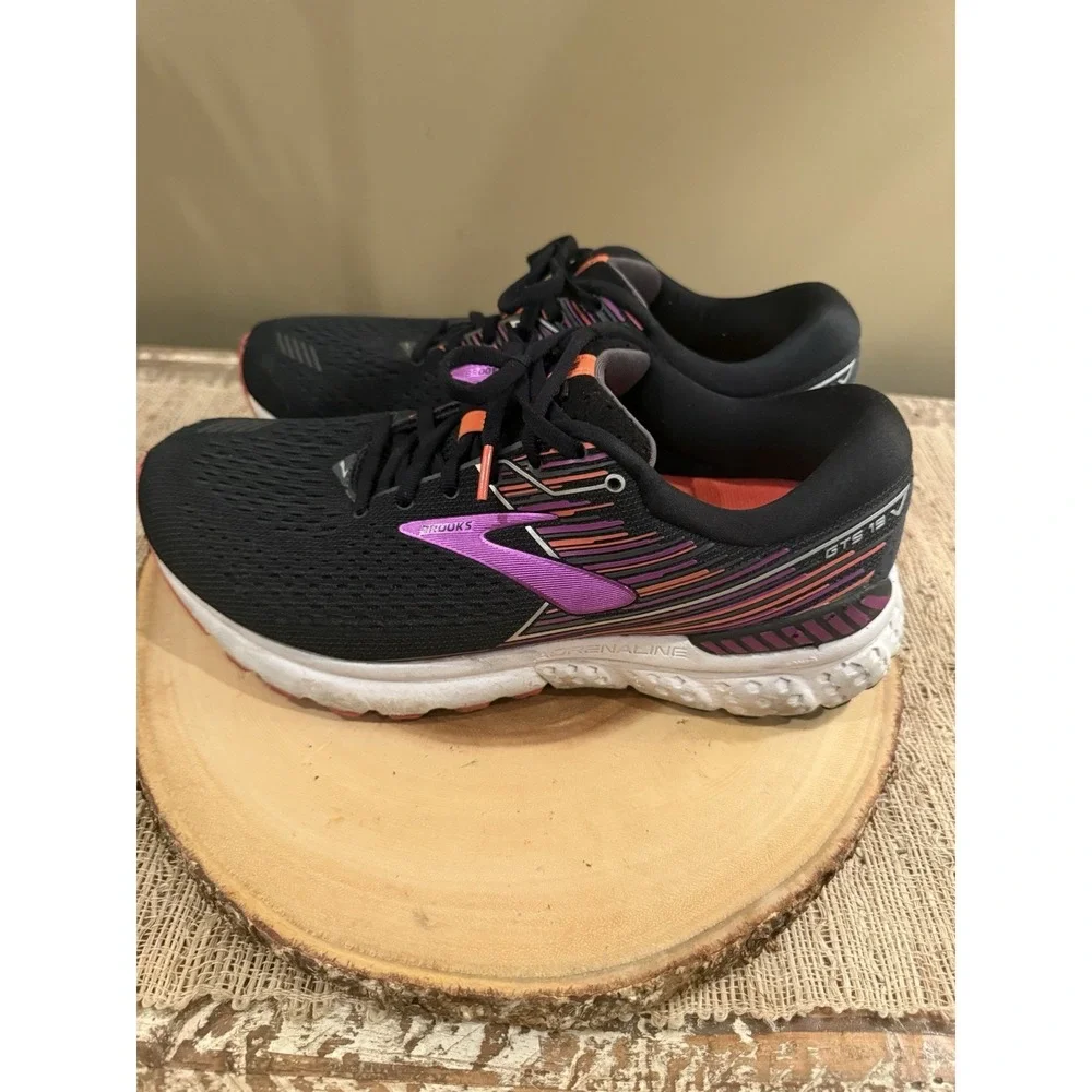 Brooks Adrenaline GTS‎ 19 Women's Running Shoes - Black/Purple/Orange - Sz-11 2E